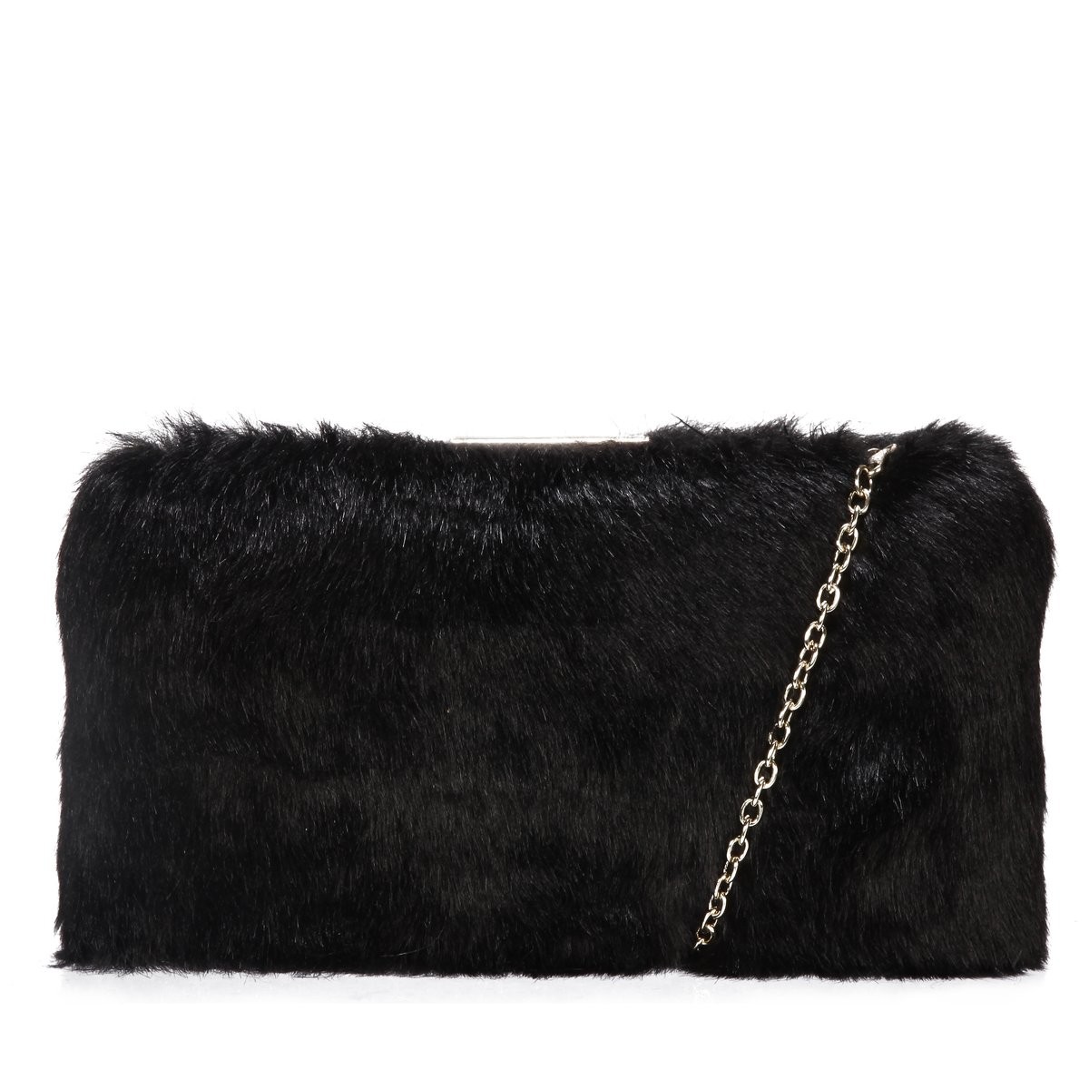 Faux Fur Hard Case Clutch