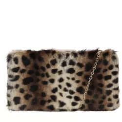 Faux Fur Clutch Bag & Chain