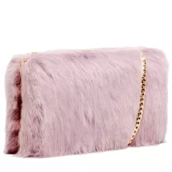 Faux Fur Clutch Bag & Chain