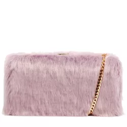 Faux Fur Clutch Bag & Chain