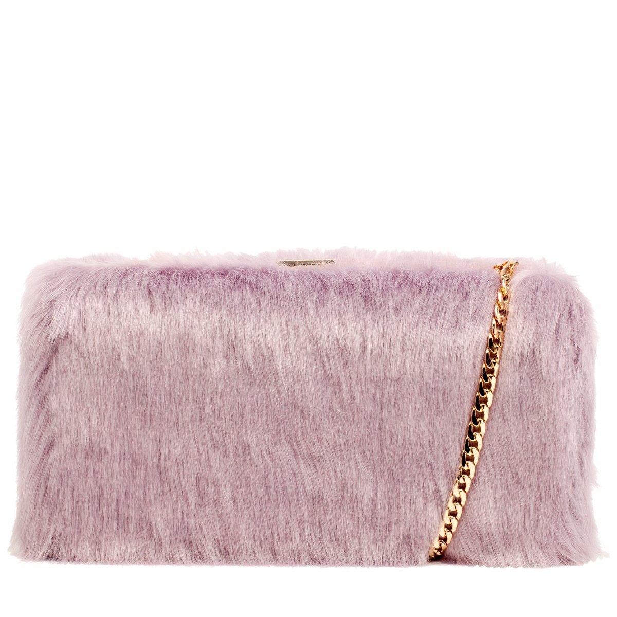 Faux Fur Hard Case Clutch