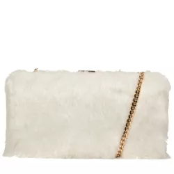 Faux Fur Clutch Bag & Chain