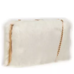 Faux Fur Clutch Bag & Chain