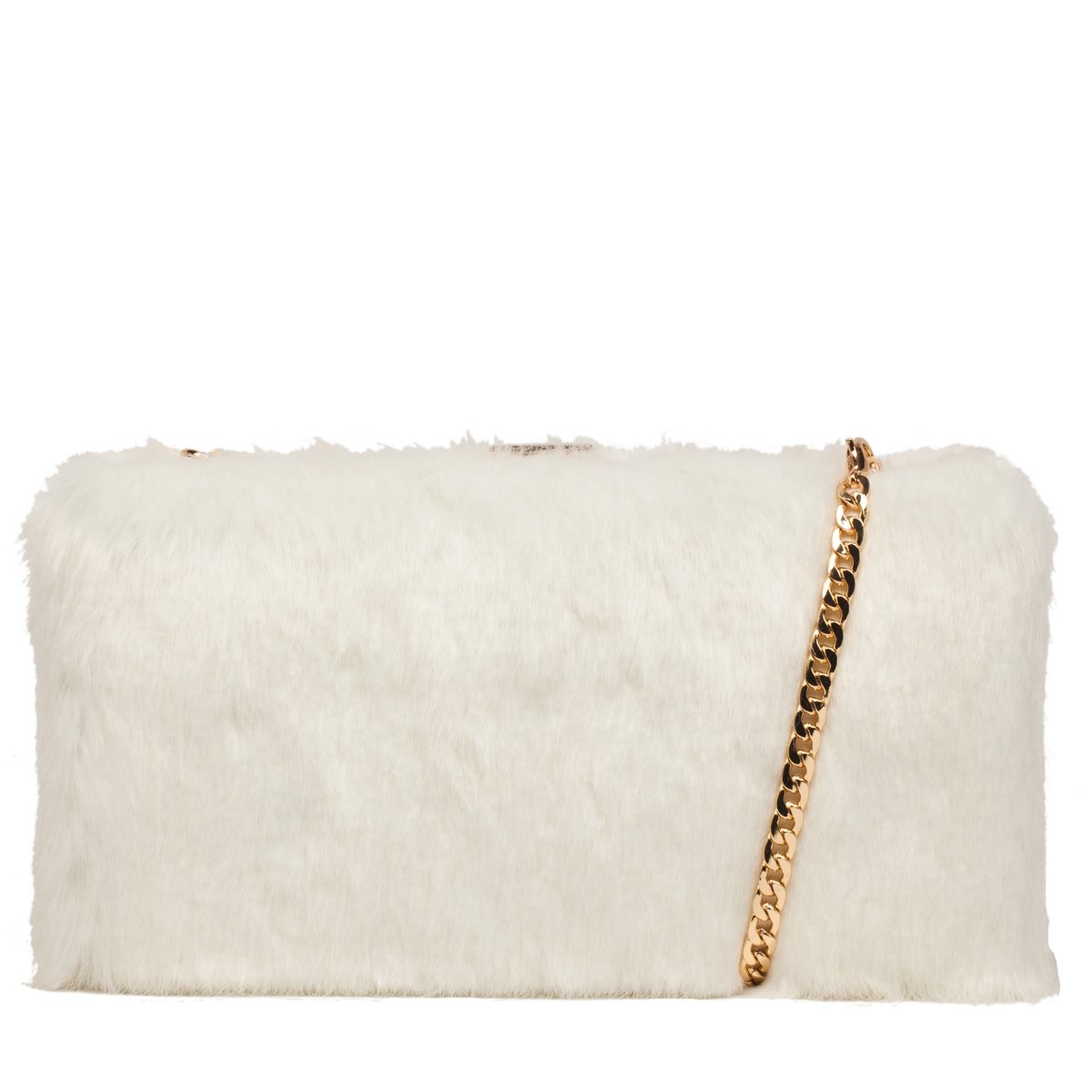 Faux Fur Hard Case Clutch
