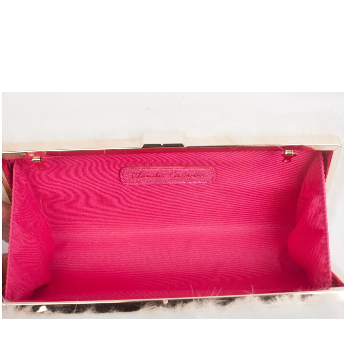 Faux Fur Hard Case Clutch