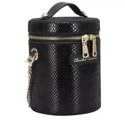 Cylinder Snake Print Cross Body