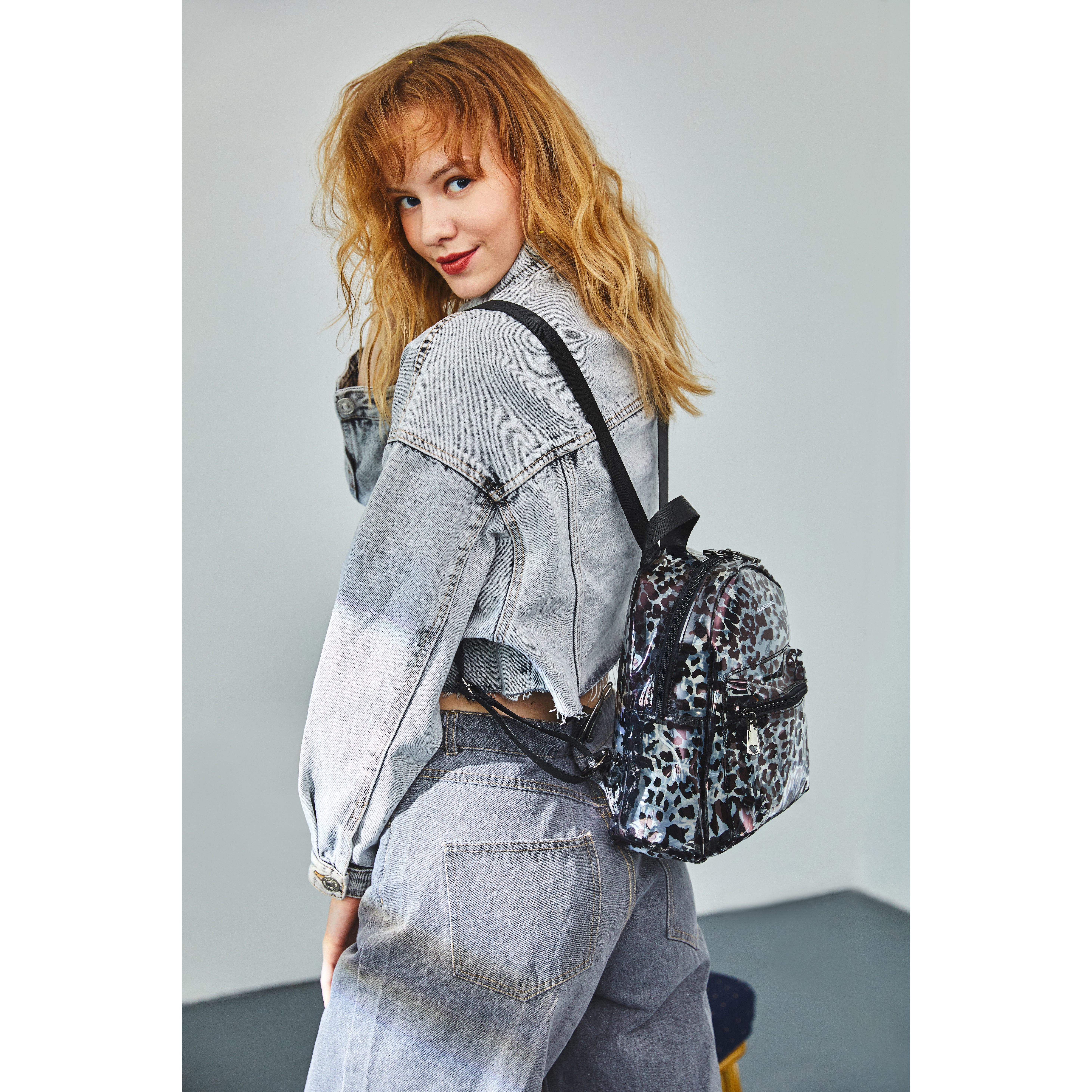 Anii XS Clear Backpack Zip Round Pkt Det