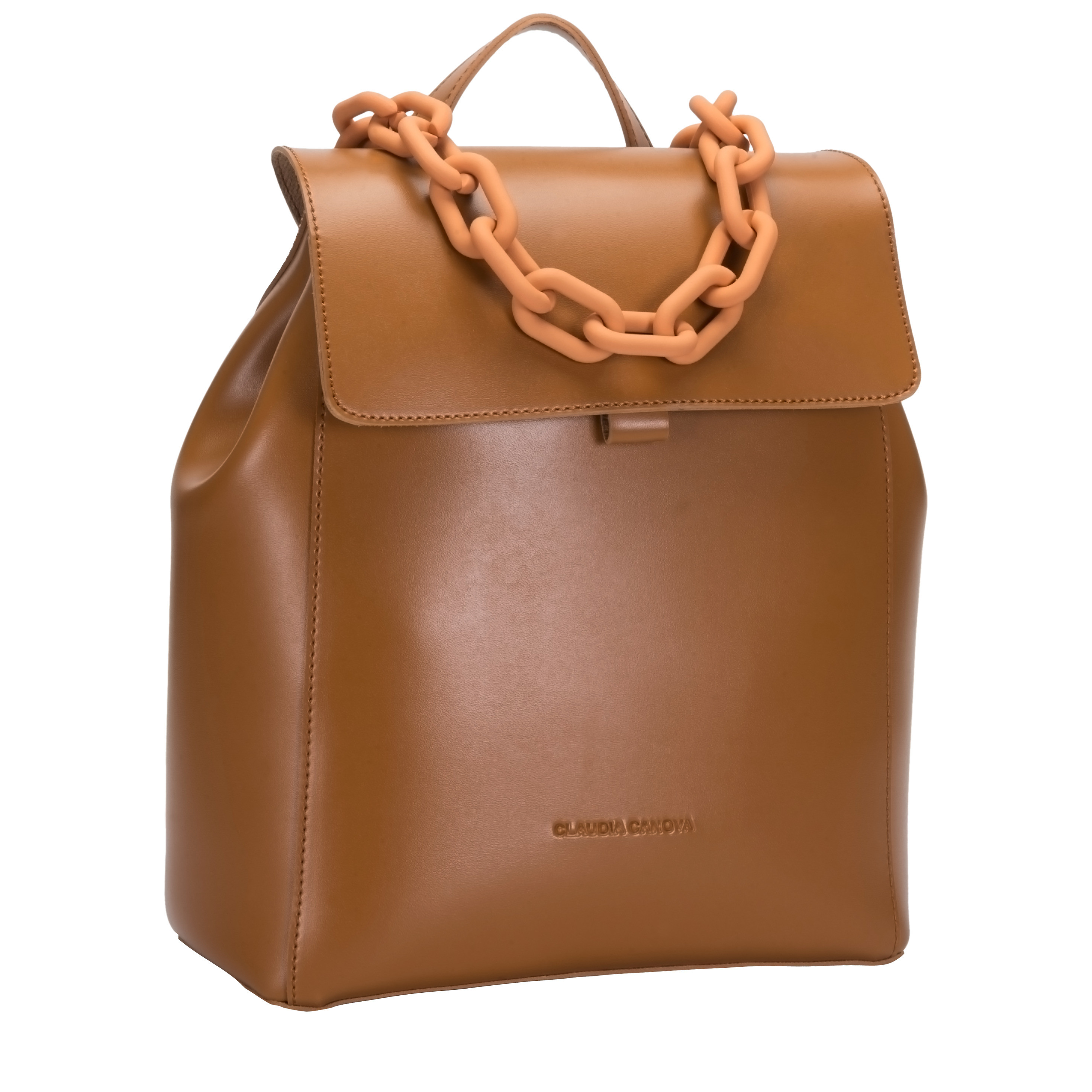 Sophia Flapover Backpack Chain Detail